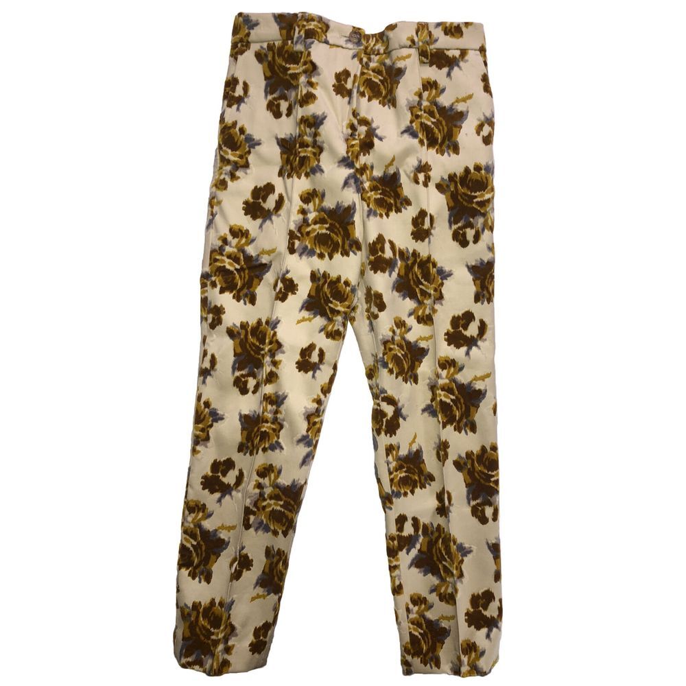 Burberry Children Pants Girls 8 Ivory Satin Floral Jacquard NEW